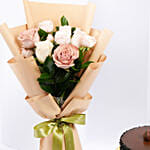 Delightful Chocolate Fudge Cake With Flowers