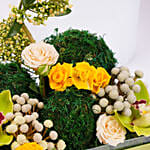 Dubai Chocolate Cake Half Kg With Flowers Arrangement