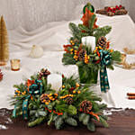Duo of Christmas Nobilus Table Arrangement