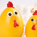 2 بيضة شوكولاتة عيد الفصح بتصميم الدجاجة