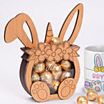 Eggcellent Easter Personalised Bunny Chocolate Box with Mug