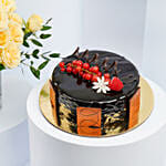 مزهرية ورد و كيك شوكولاتة خالي من البيض