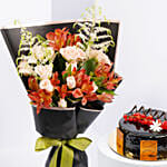 Eggless Chocolate Truffle With Flowers