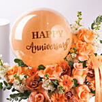 بوكس ورد فاخر مع بالون لعيد الزواج