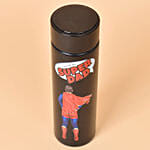 قارورة مياه لون أسود مطبوعة بسوبرمان وعبارة الأب الأفضل