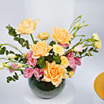 مزهرية ورود و كيك ريدفلفت فاخر