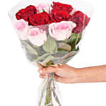 Fresh Bunch of Red and Pink Roses