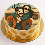 Ghibli Caramel Anniversary Photo Cake