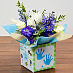 Glass Vase Arrangement Of Tulips And Roses