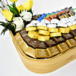 Godiva Chocolates and Flowers Arrangement