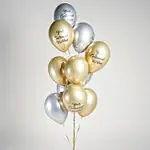 Gold and silver with Customized Text Balloons