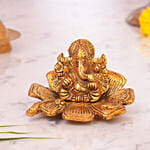 Golden Lotus Ganesha Idol