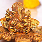 Golden Lotus Ganesha Idol