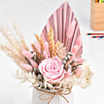 Graceful Pink Preserved Flower Vase