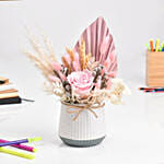 Graceful Pink Preserved Flower Vase