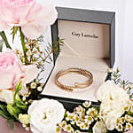 Guy Laroche Dual Tone Bangle With Floral Box For Her