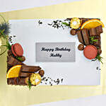 Happy Birthday Hubby Chocolate Cake and Flowers