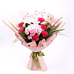 Happy Birthday Message Flowers Bouquet