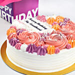 Happy Birthday My Sweetheart Cake With Flowers