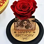 Happy Birthday Princess Chocolate Cake and Personalised Forever Rose