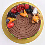 كيك شوكولاته لذيذ نصف كيلو مزين بالفواكه