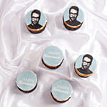 Happy Retirement Blue Theme Vanilla Cupcake