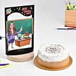 هدايا عيد المعلم - كيك شوكولاتة مع برواز صورة