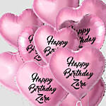 Heart Shaped Customized Text  Plain Pink Balloons