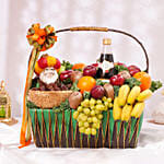 سلة هدايا و فواكه تحيات قلبي