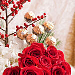 بوكس ورد و شوكولاتة الكريسماس