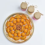 Holi Celebrations Gujiya Tray with Colors