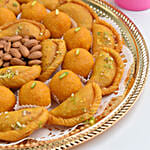 Holi Celebrations Gujiya Tray with Colors