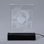 برواز زجاجي مضيء منقوش عليه صورة حسب الطلب