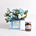 It's a Boy Flowers and Jar Cake