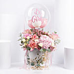 It's a Girl Flowers and Balloon Box