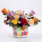 Joyous Birthday Wishes Flowers Vase