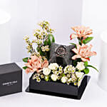 باقة ورد مع ساعة كينيث كول رياضية فاخرة للرجال