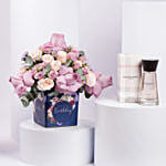 كومبو باقة ورد وعطر بربري تاتش لعيد الميلاد