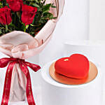 Love Expression Valentine 6 Rose With Cake