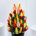 سلة الفواكه اللذيذة المنوعة مع فراولة الشوكولاتة