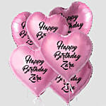Lovely Heart Shaped Customized Text 6 Pink Balloons