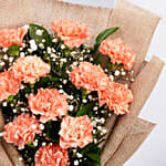Lovely Orange Carnations Bouquet Standard