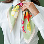 Lumena Maison UAE Botnicals Sage Green Silk Scarf 100