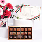 Luxury Emirati Womens Day Flower Arrangement And Dubai Chocolate