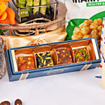 Luxury Rakhi Gift With Harmony Beads Rakhi In Round Gold Tray