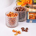 Luxury Rakhi Gift With Harmony Beads Rakhi In Round Gold Tray