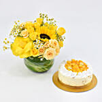 Mango Cheesecake with Flowers