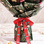 بوكيه ورد الكريسماس غلاف أخضر