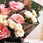 بوكيه ورد الكريسماس غلاف أخضر