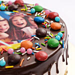 MNM Chocolate Birthday Photo Cake With Balloons